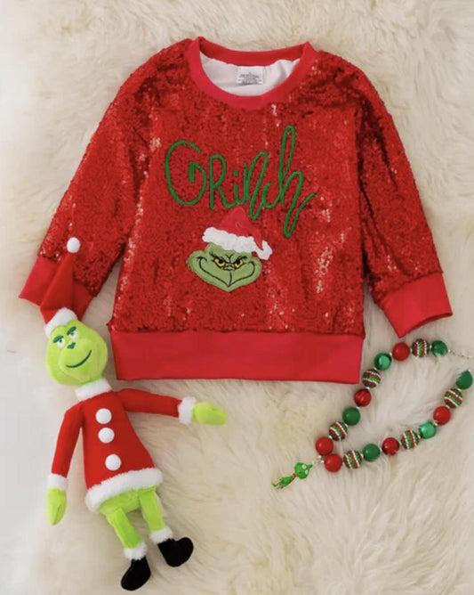 Sequin Grinch Sweatshirt