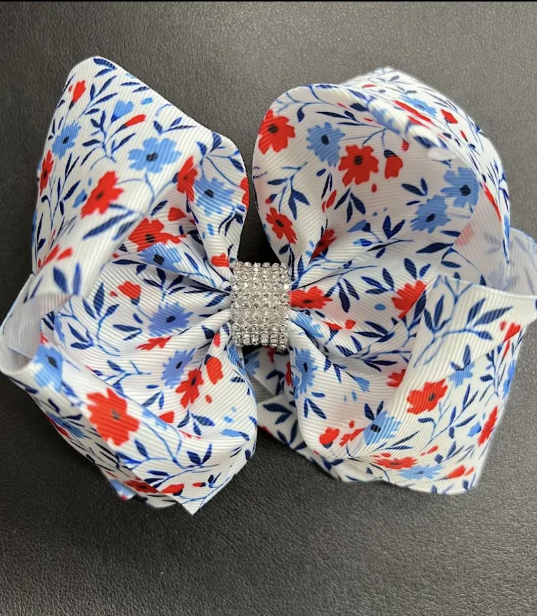 Multi Printed Floral Hair Bow