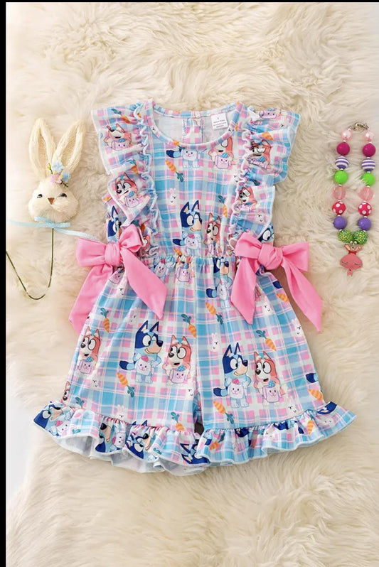 Easter Romper with Ruffle Sleeves & Hem