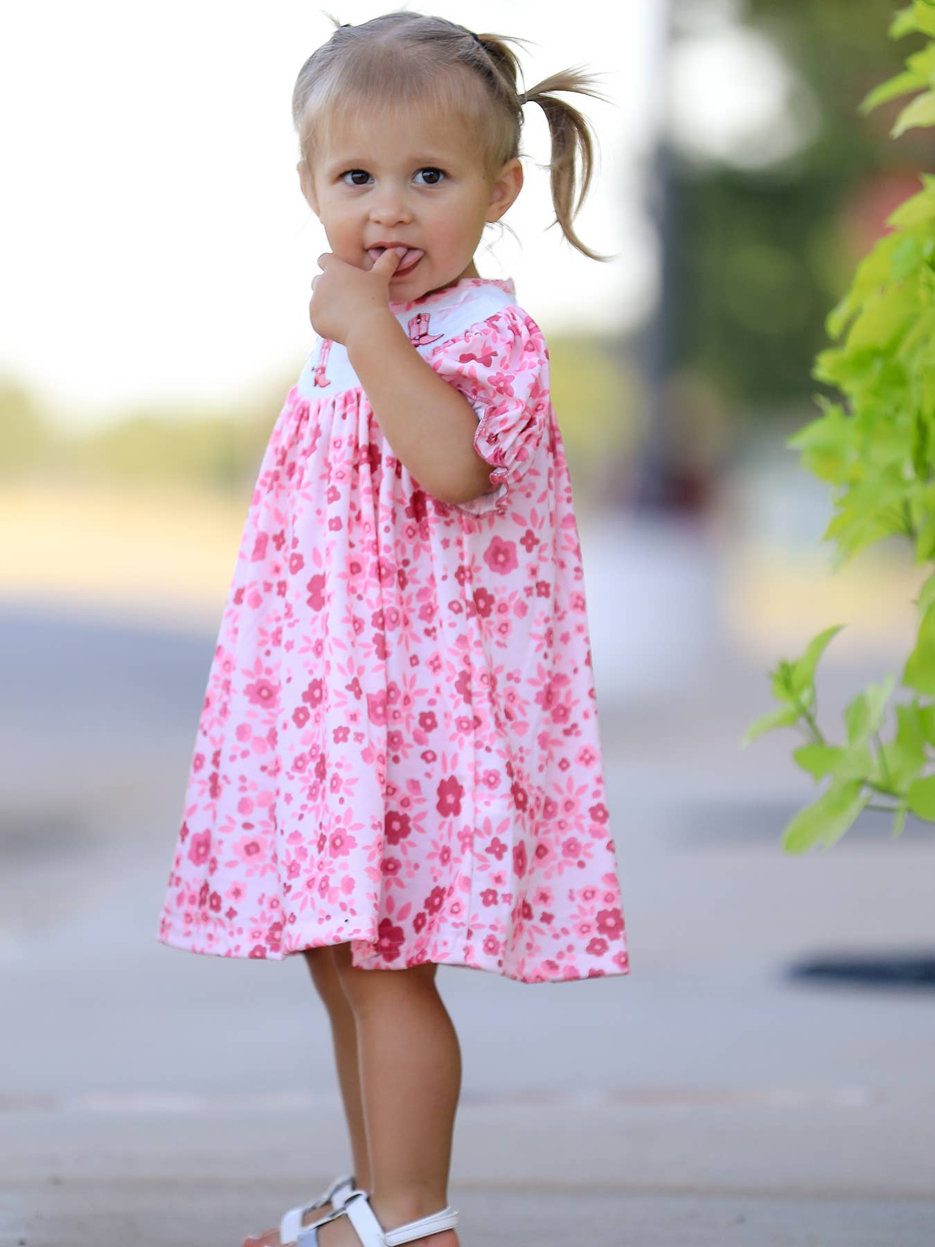 Boots Smocking Embroidered Dress
