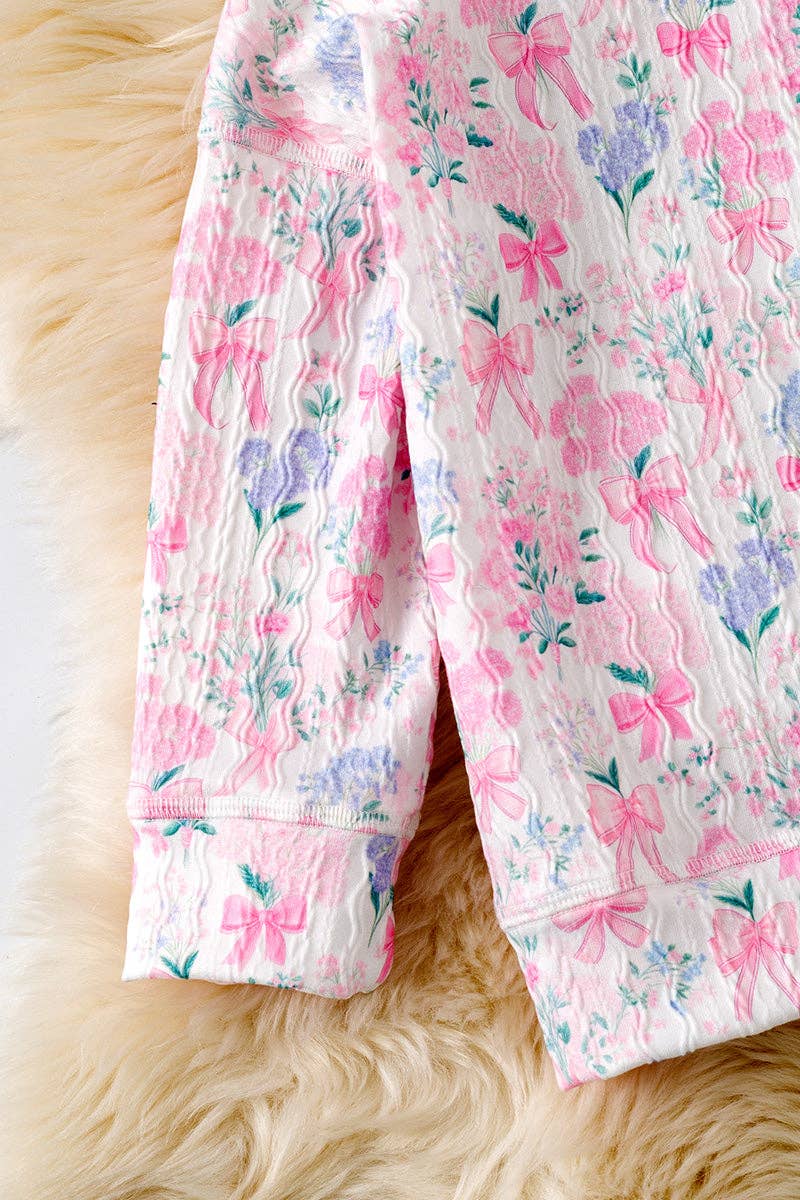 Pink coquette bow 2 piece set.