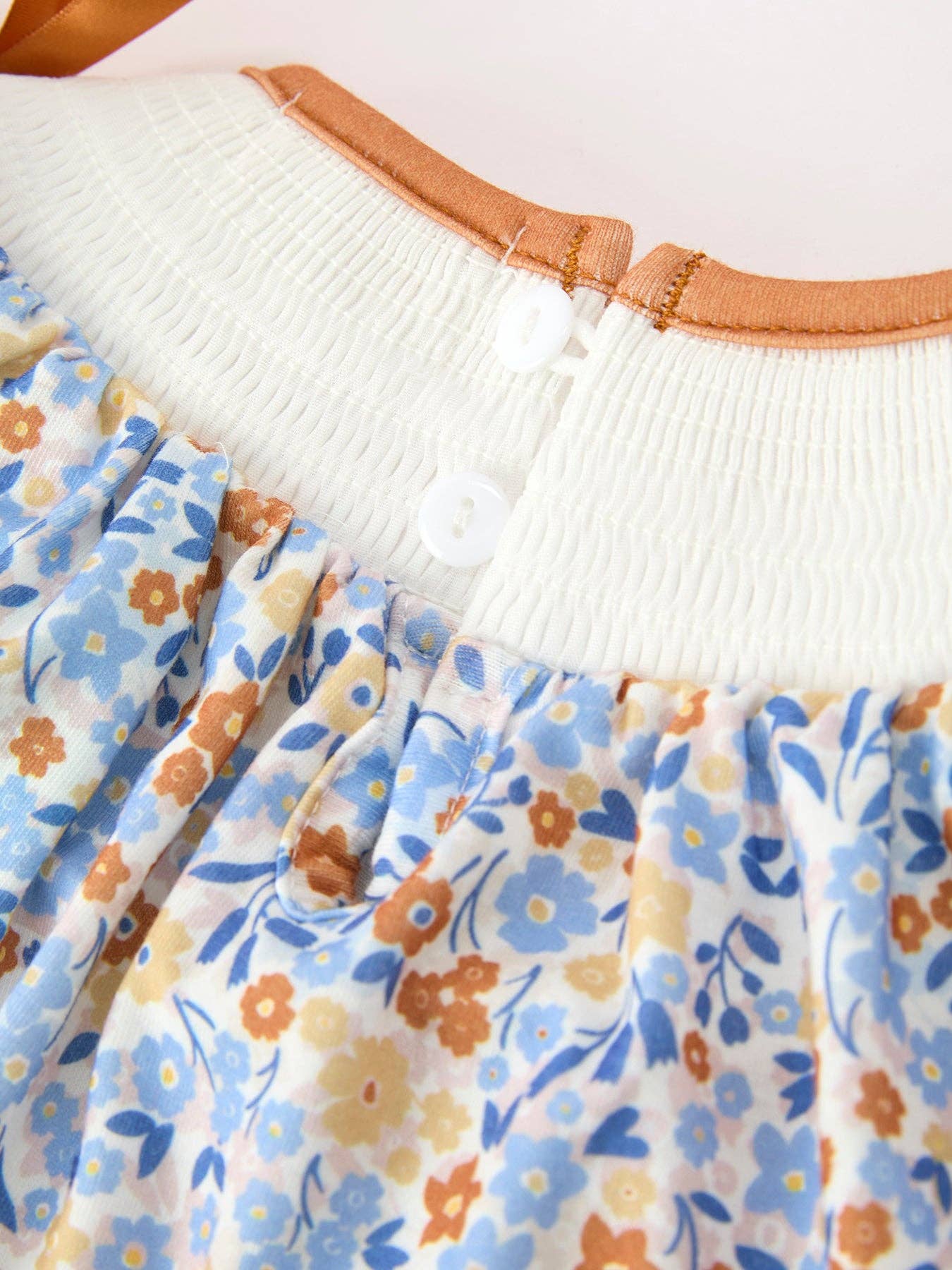 Fall Floral Smocked Bloomer Set