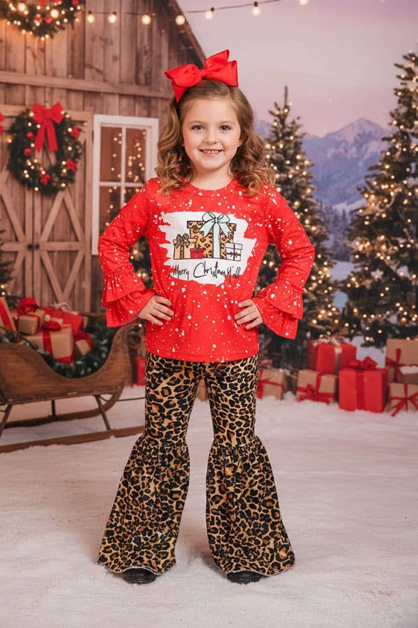 Merry Christmas y'all leopard set