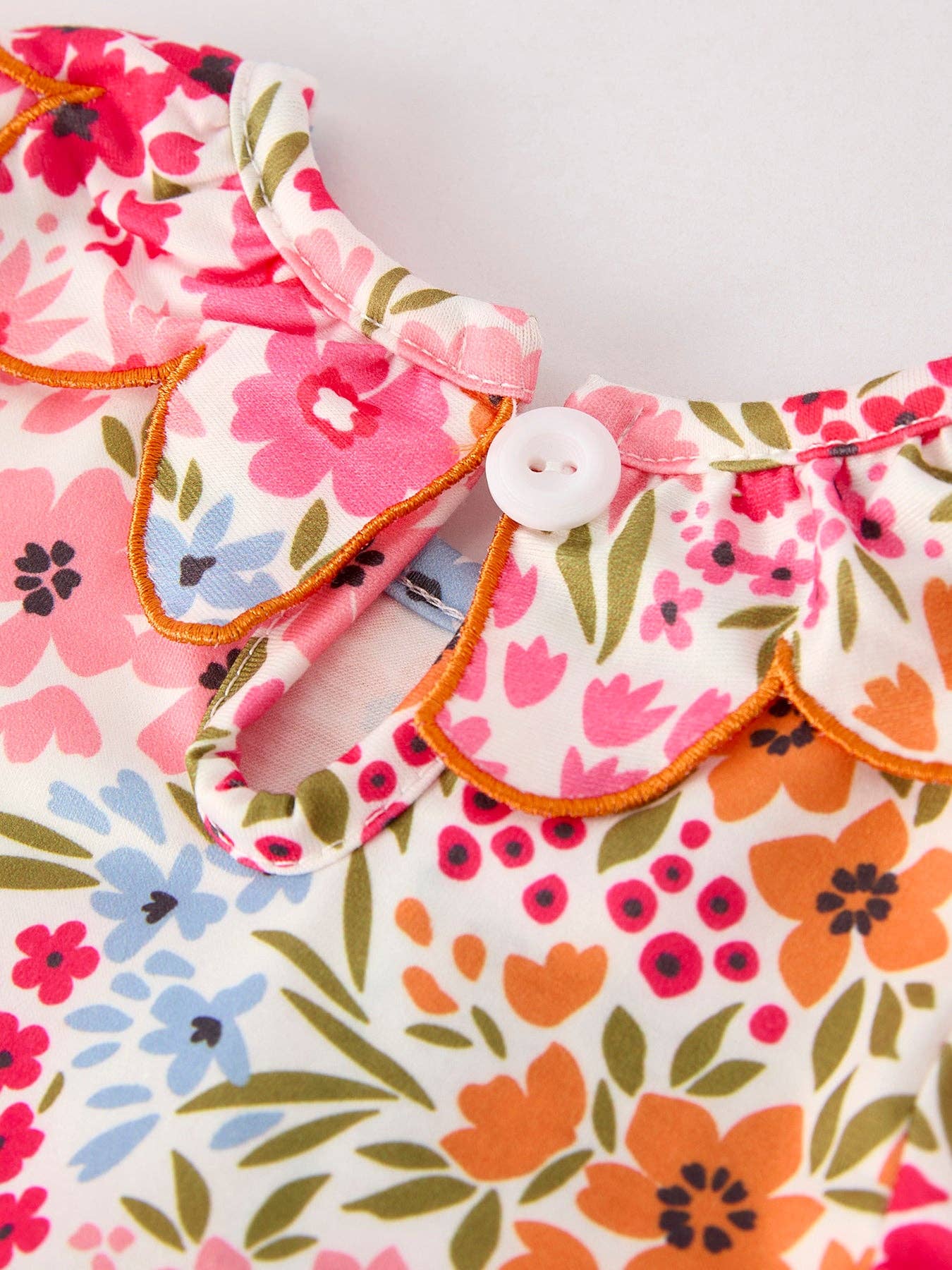 Pumpkin Smock Floral Romper
