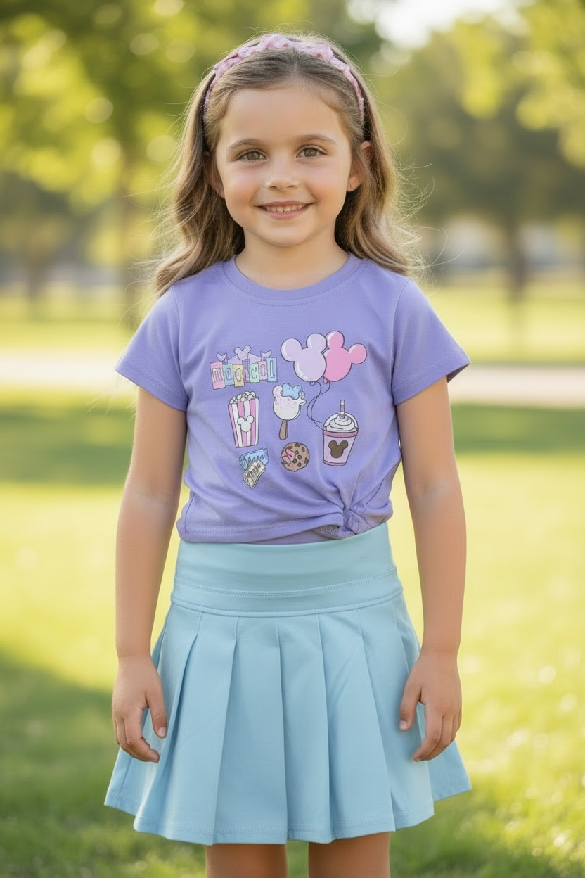 Purple multi printed T-shirt.