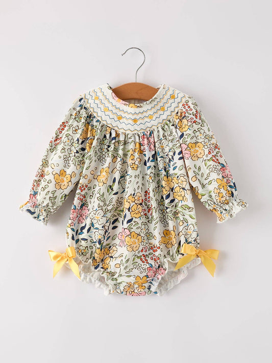 Fall Embroidery  Floral Leaf Romper