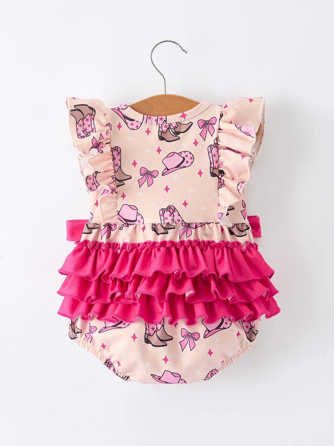 Western Bow Ruffle Romper