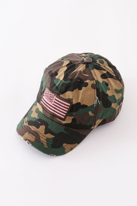 Camouflage flag vintage baseball cap