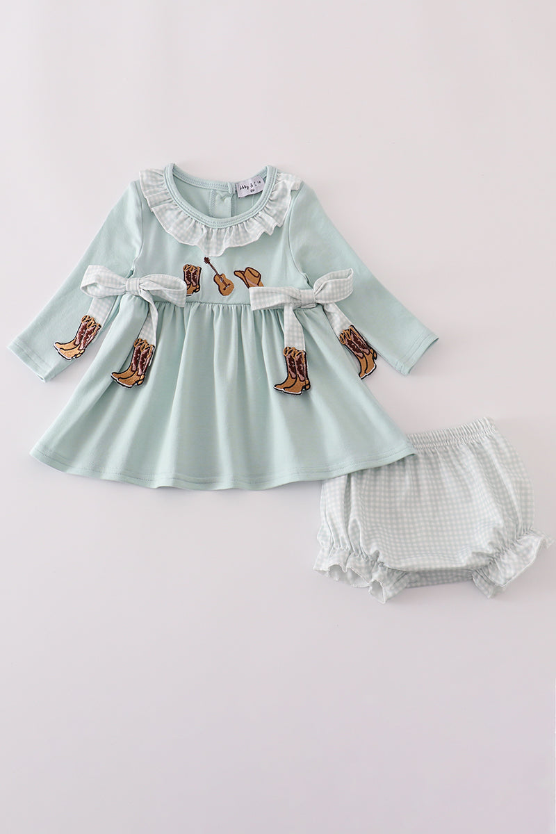 Blue Boots Bloomer Set