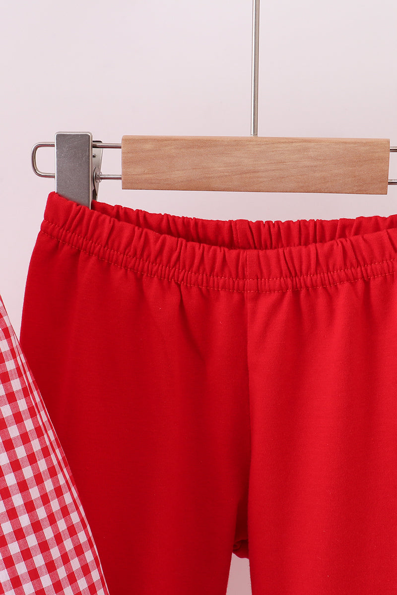 Red christmas tree reindeer pants set