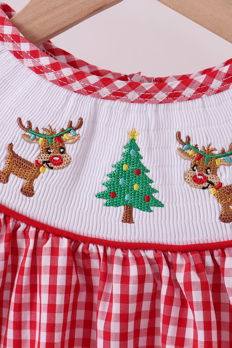 Red christmas tree reindeer pants set