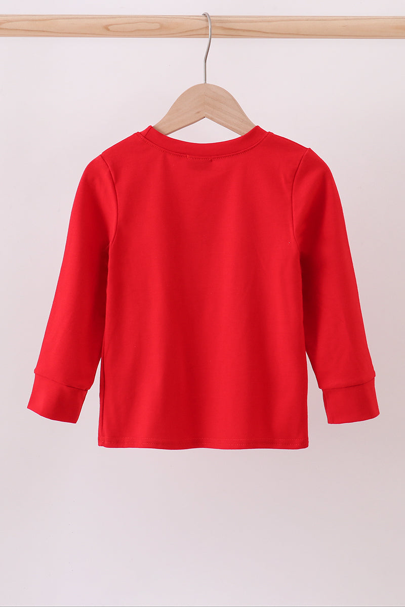 Red christmas tree reindeer top