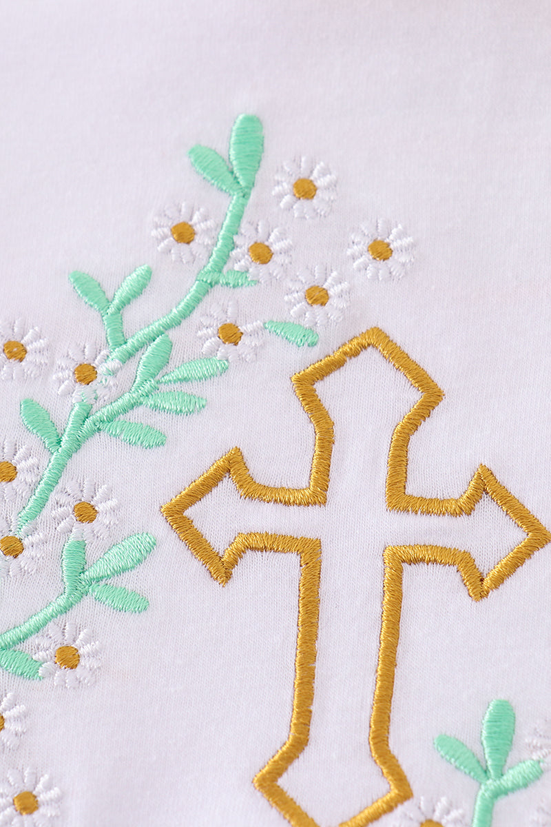 Easter cross girl bloomer set