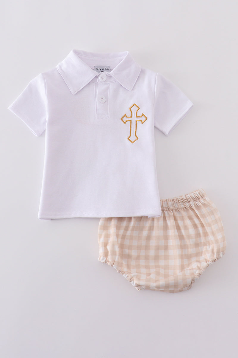 Easter cross boy bloomer set