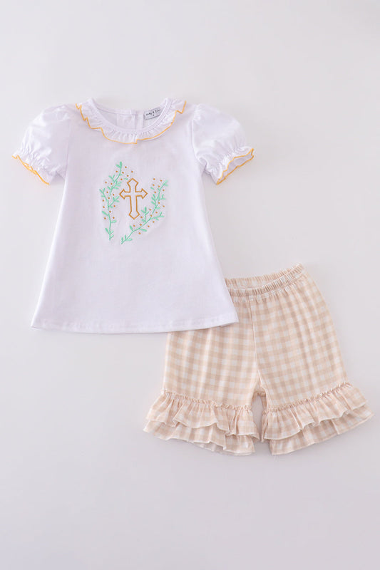 Easter cross girl Shorts set