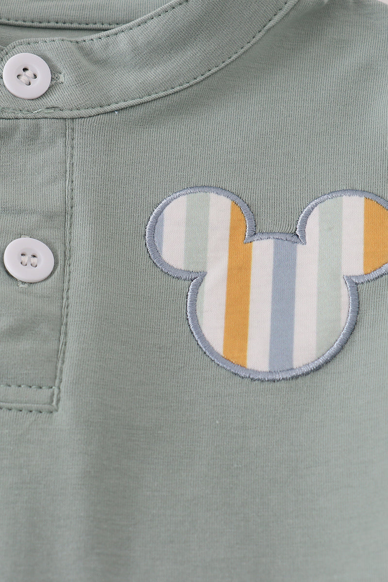 Green character shorts set