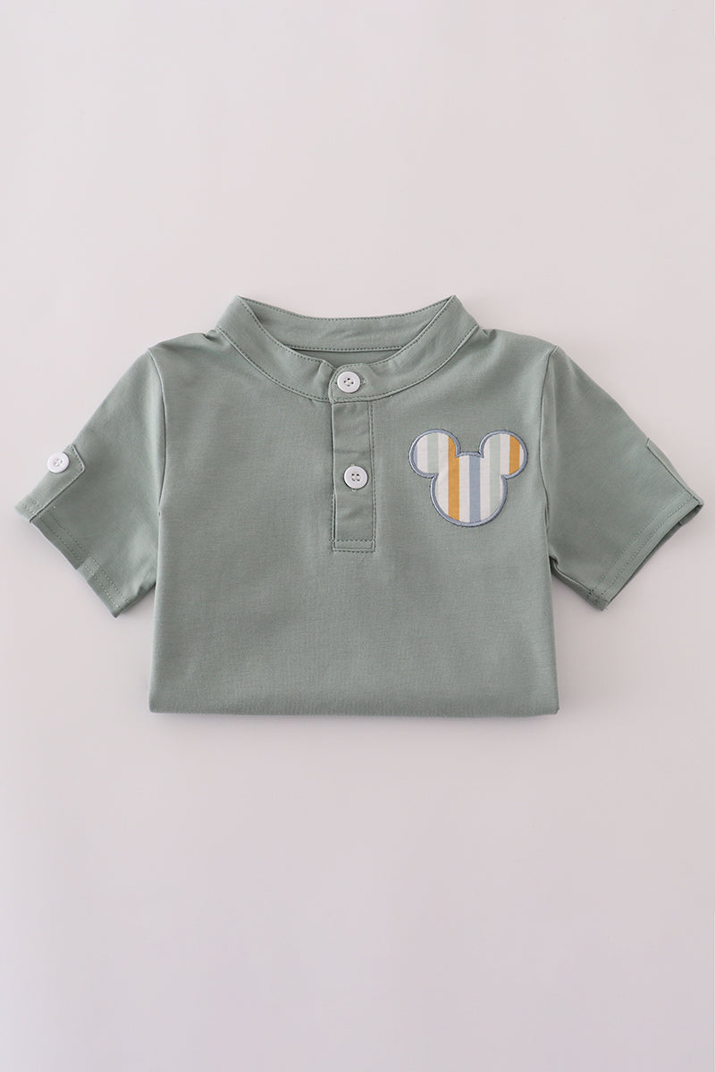 Green character shorts set