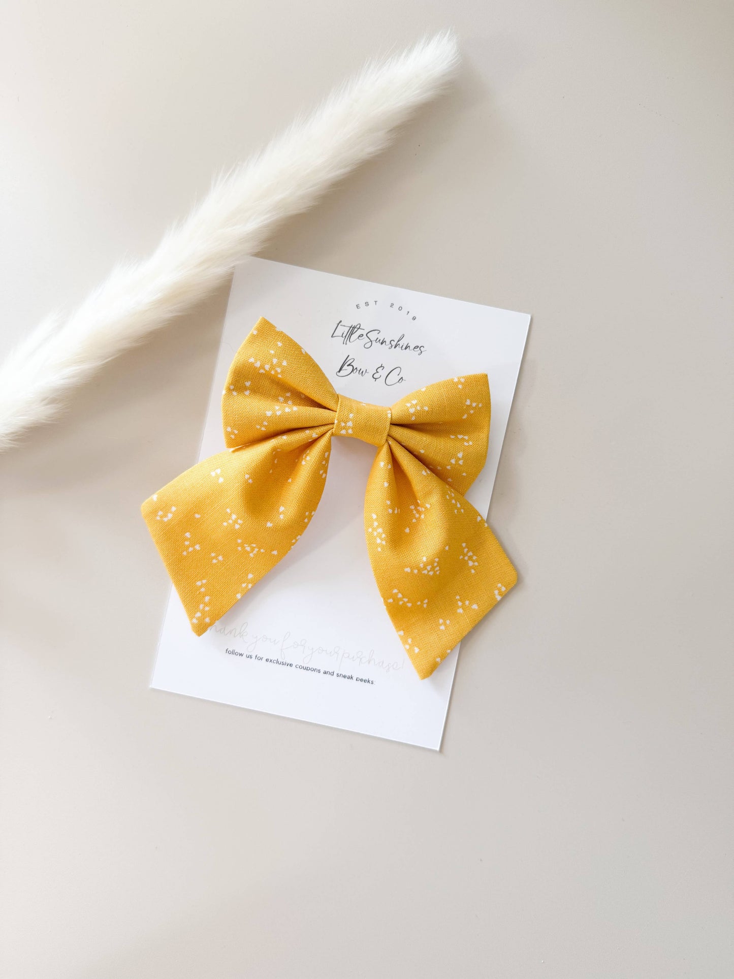 Mustard & White Polka Dots Sailor Hair Bow