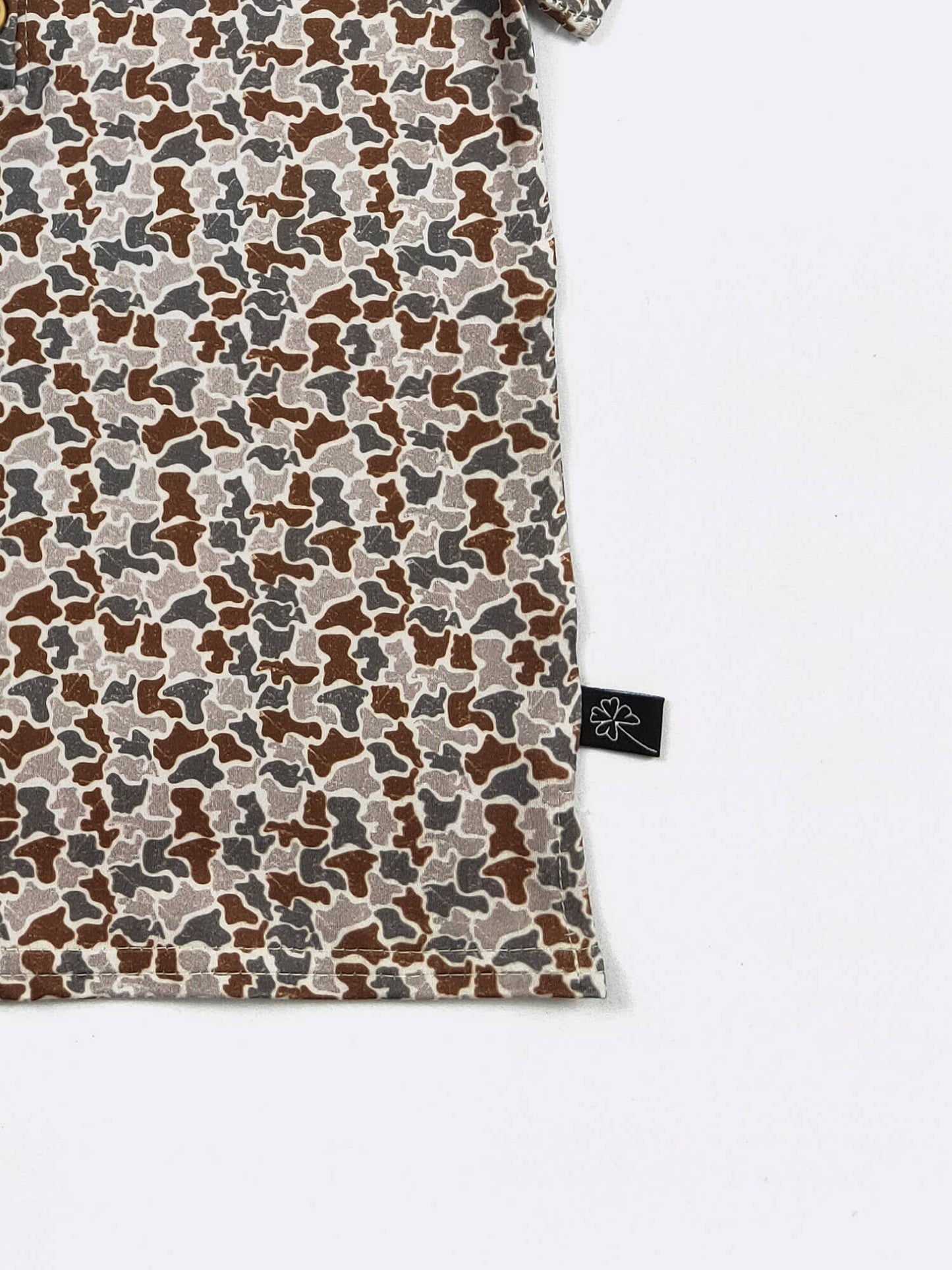 Distressed Camo Boy Collar Shirt