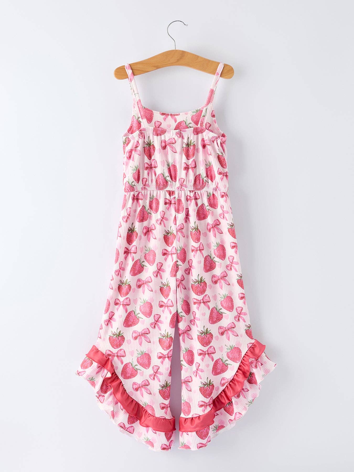 Summer Strawberry Bow Jumpsuit