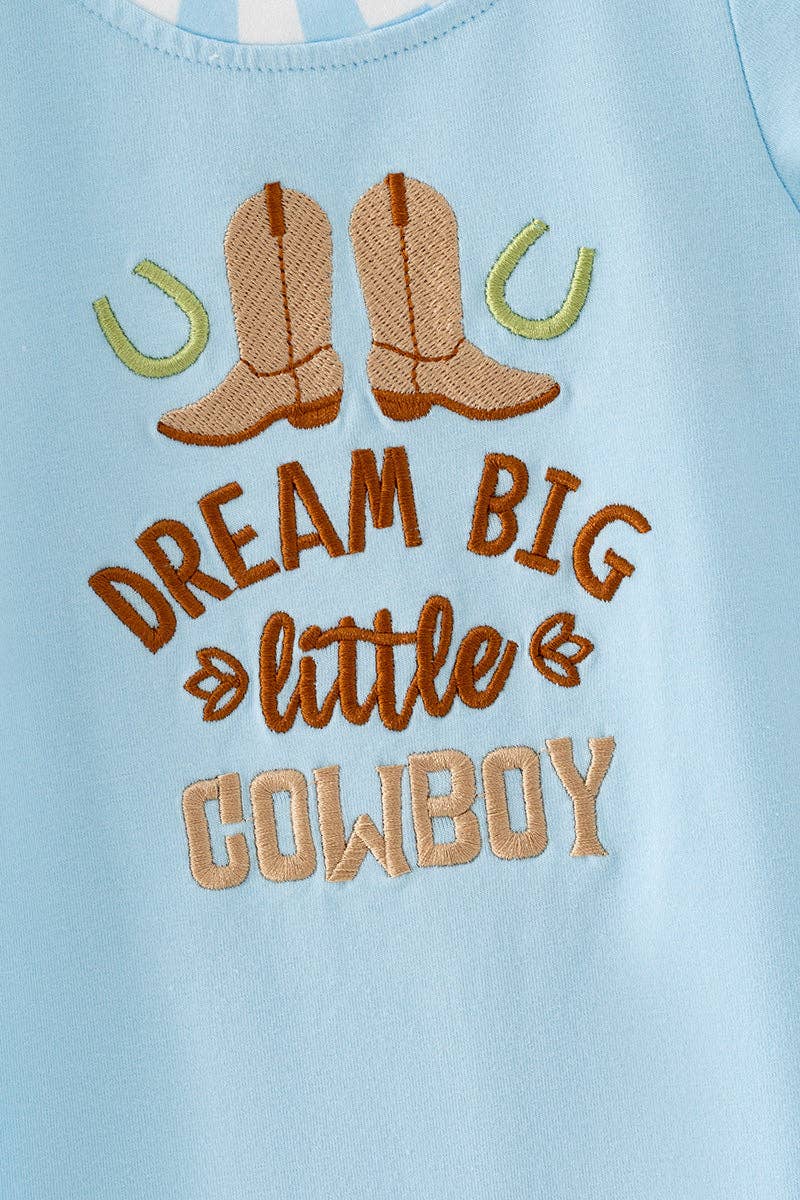 "Dream Big Little Cowboy" romper