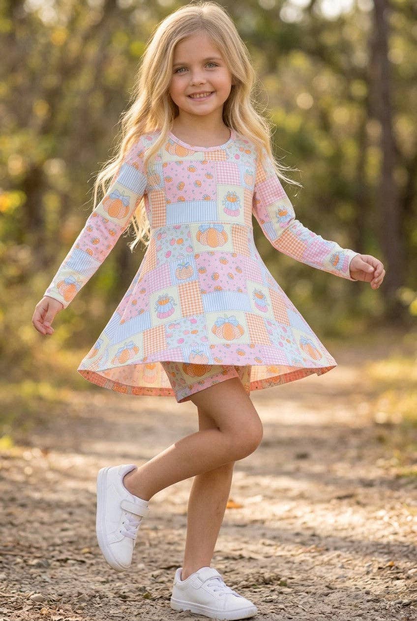 Patchwork  printed Active wear dress with undershorts.