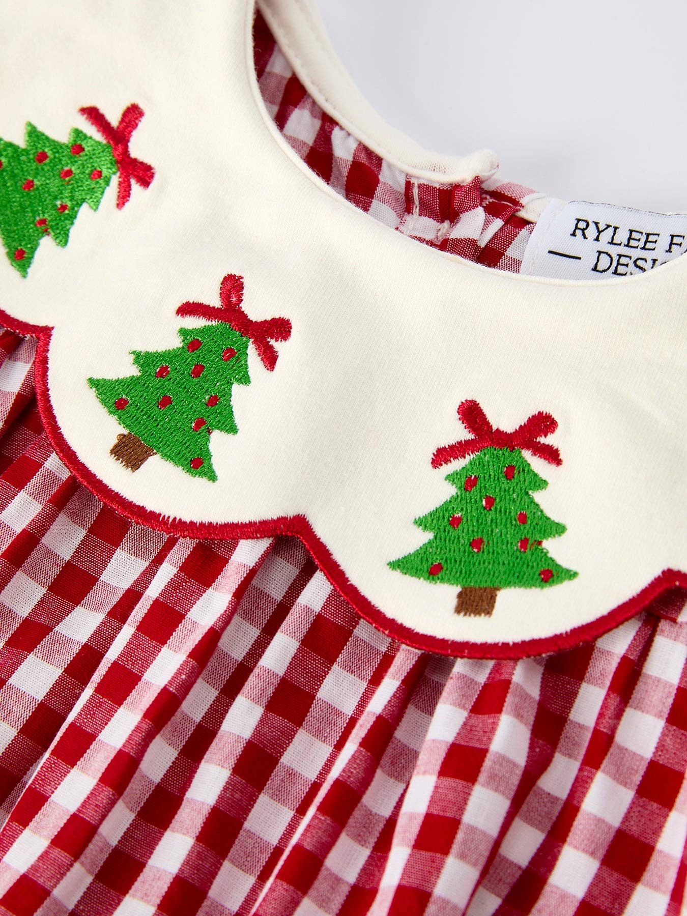 Christmas Tree Gingham Bloomers Set