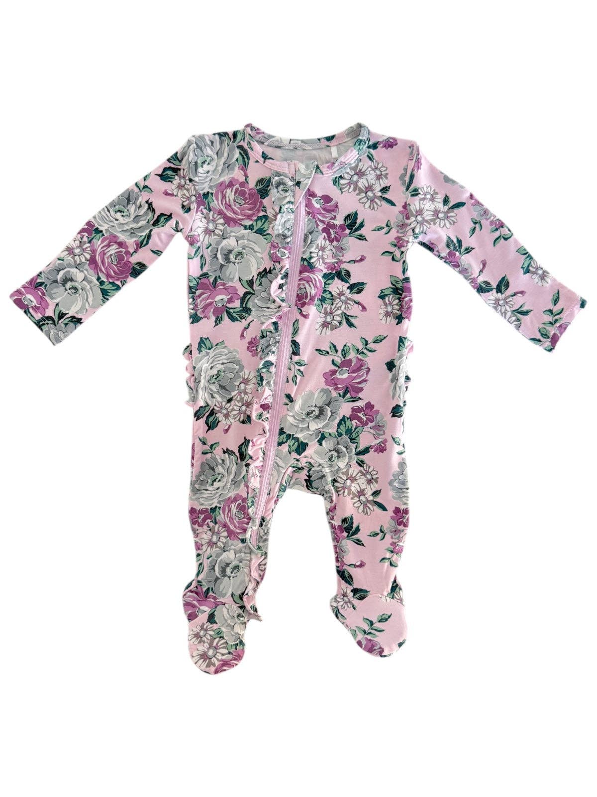 Blissful Blossoms Ruffle Footie