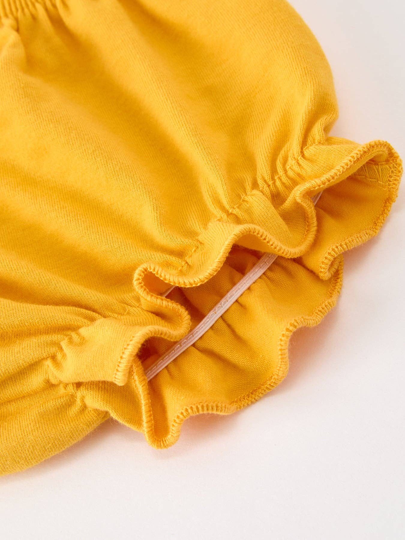 Floral Yellow Puff Sleeve Bloomers Set