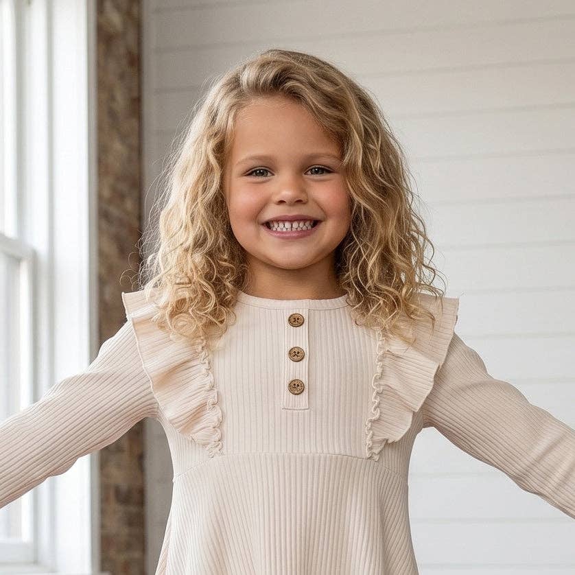 Cream Beige Ruffle Shirt