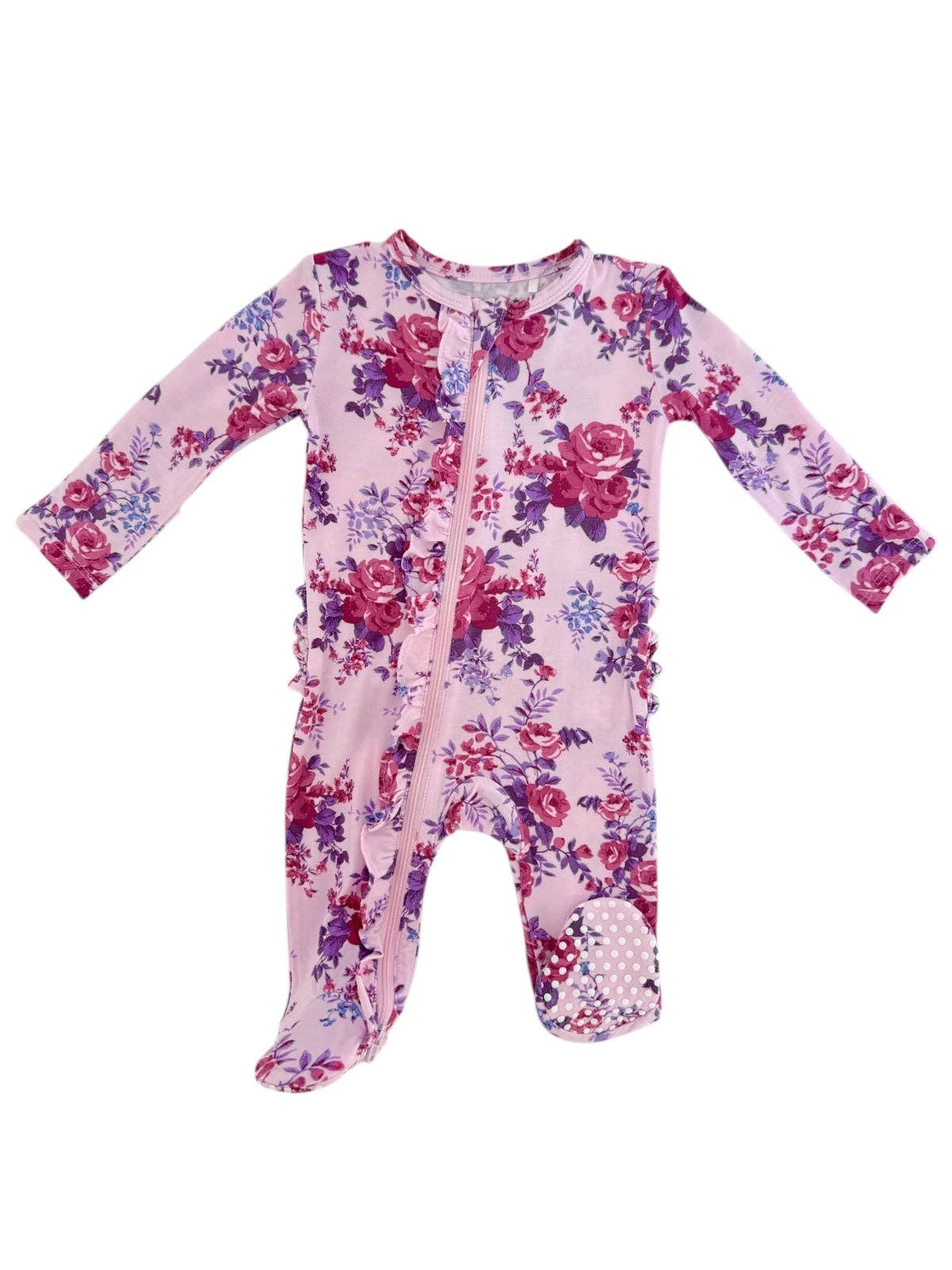 Violet Rose Ruffle Footie