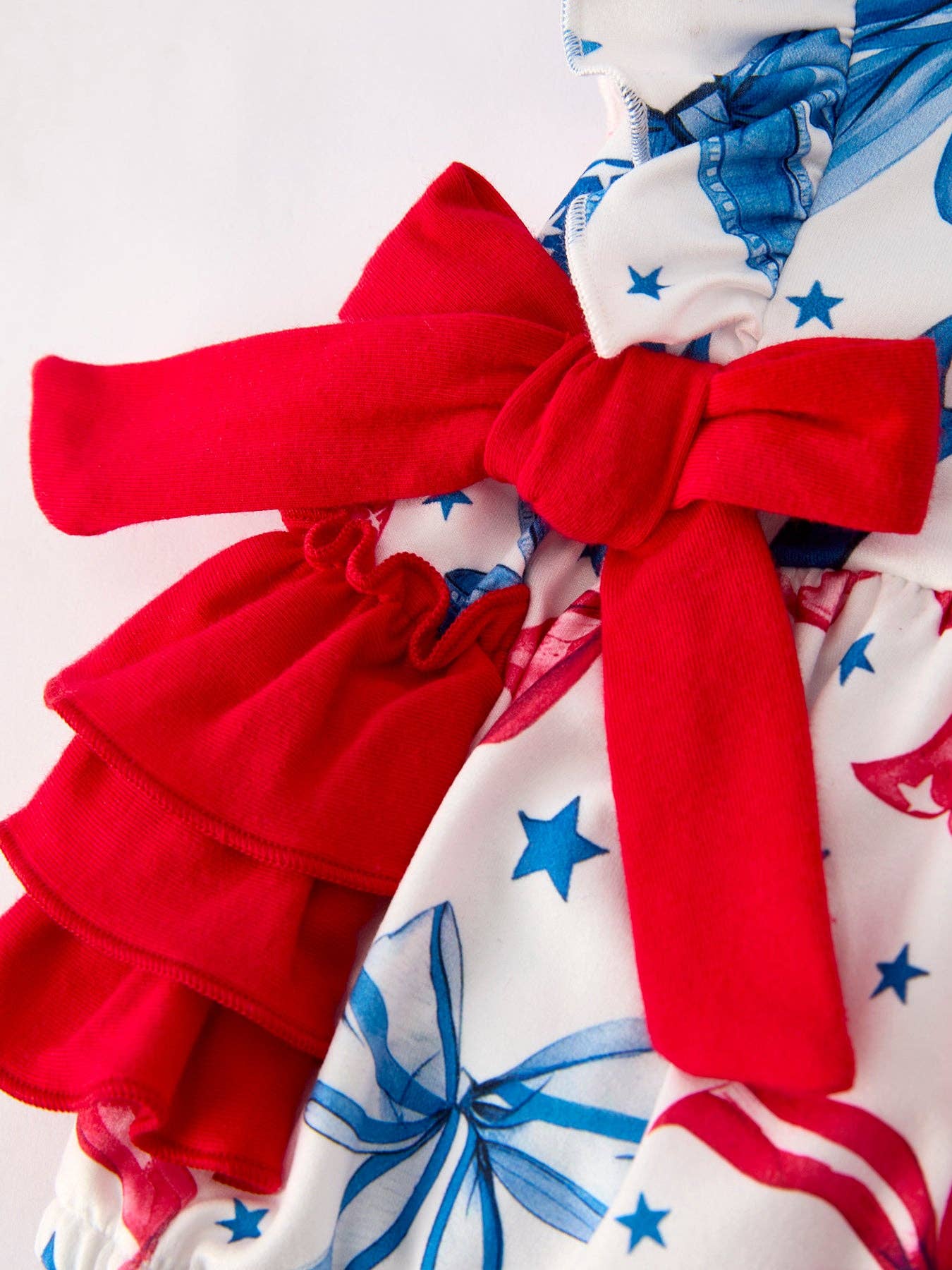 4th of july Bow Print Romper