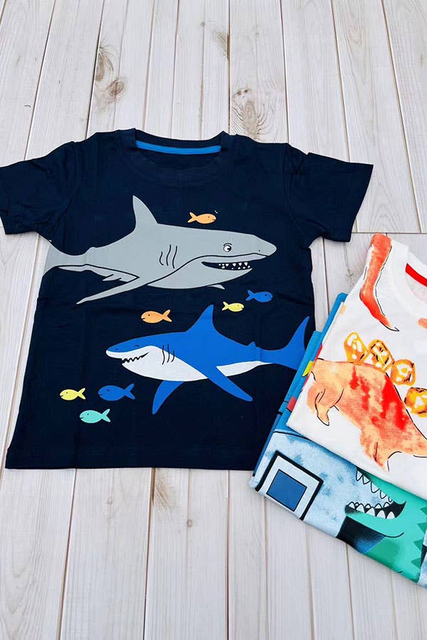 Shark printed short sleeve shirt