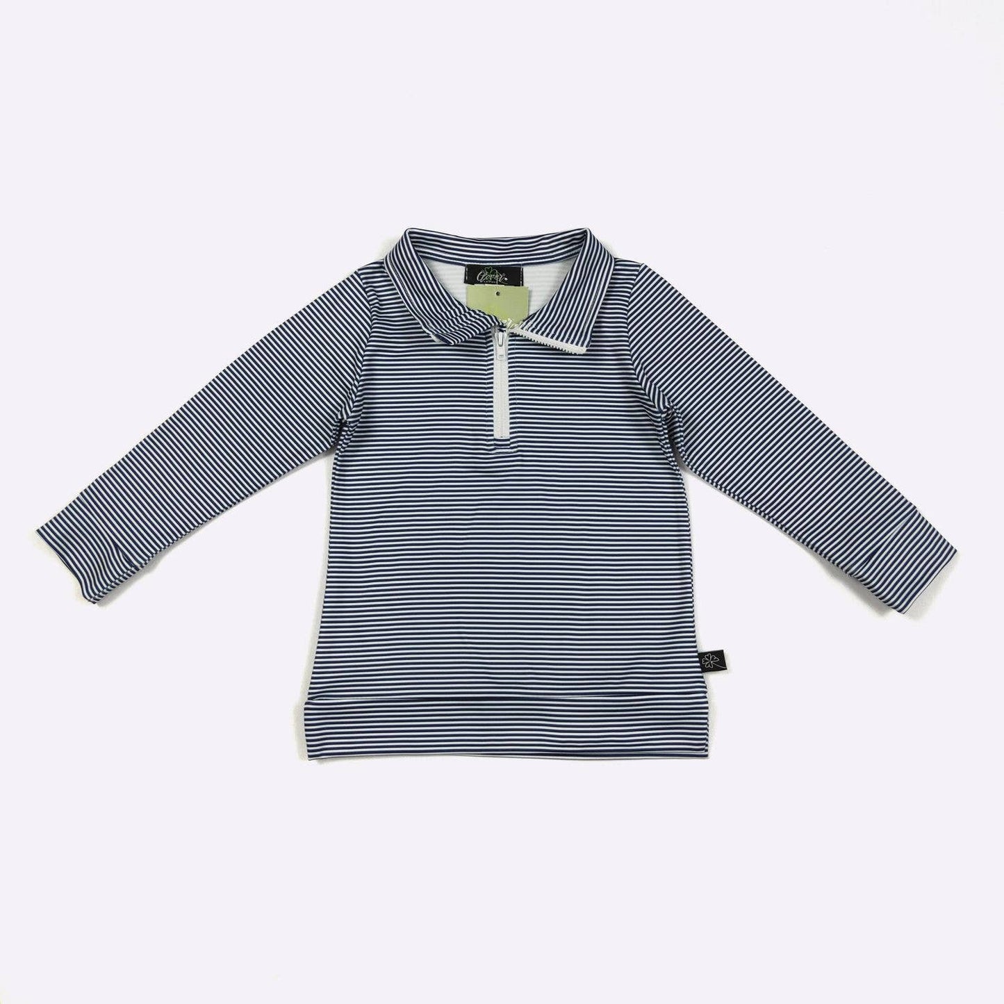 Navy Stripe Boy Quarter Zip