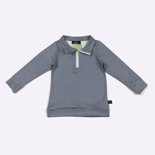 Navy Stripe Boy Quarter Zip