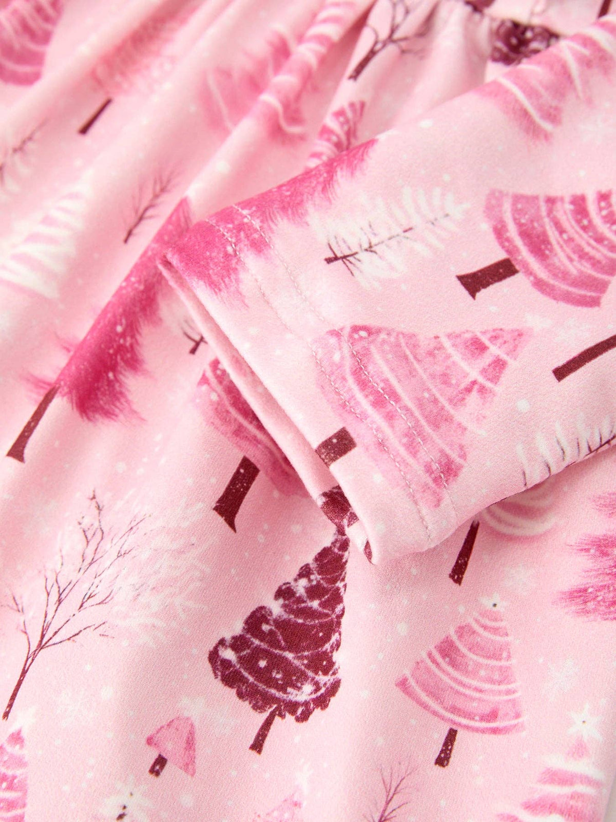 Christmas Tree Pink Long Sleeve Dress