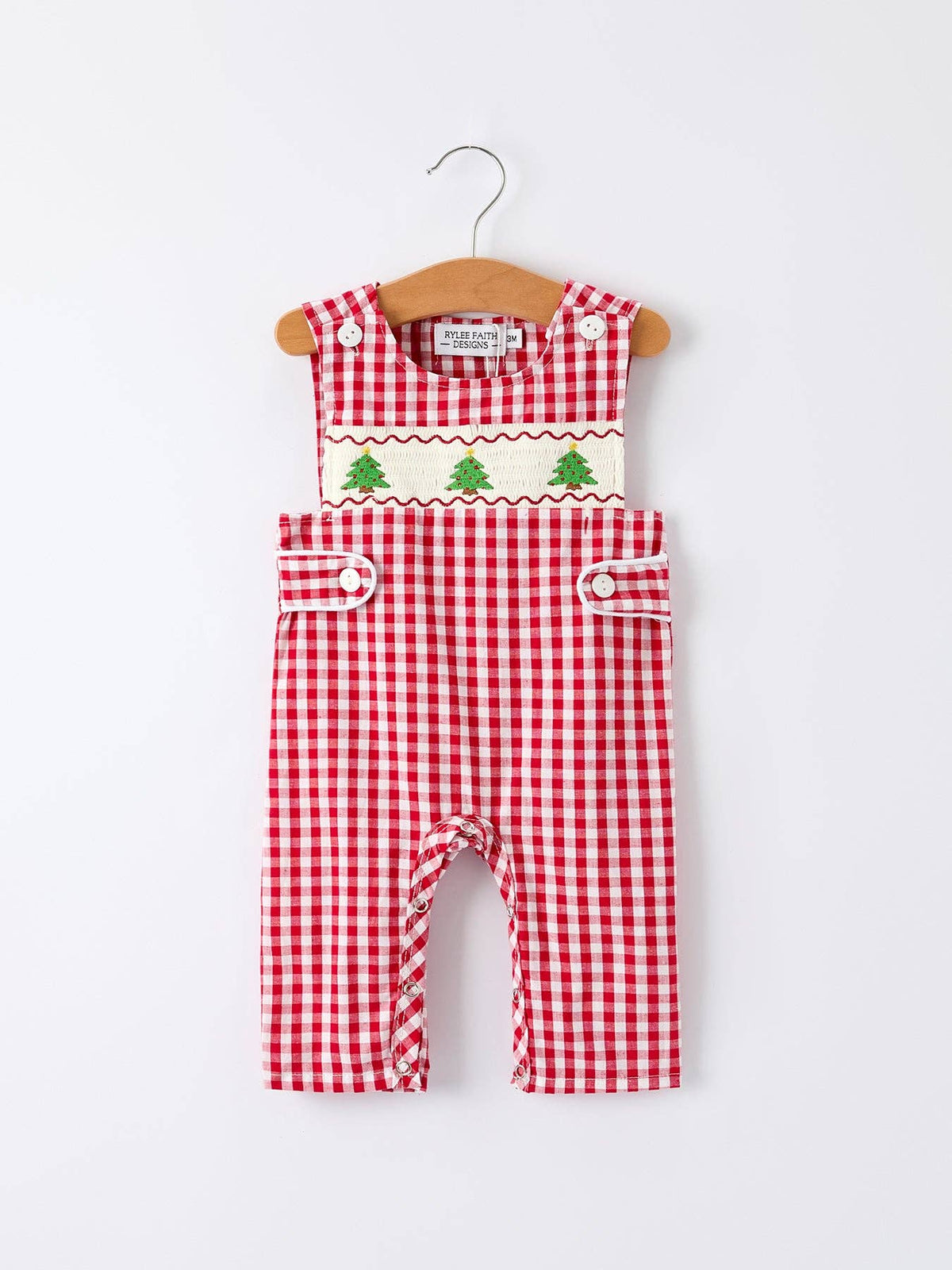 Christmas Tree Plaid Boy Romper