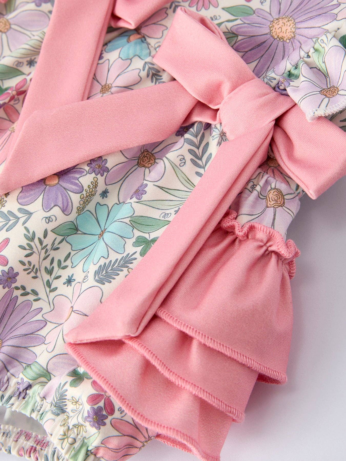 Pink Floral Sleeveless Baby Romper