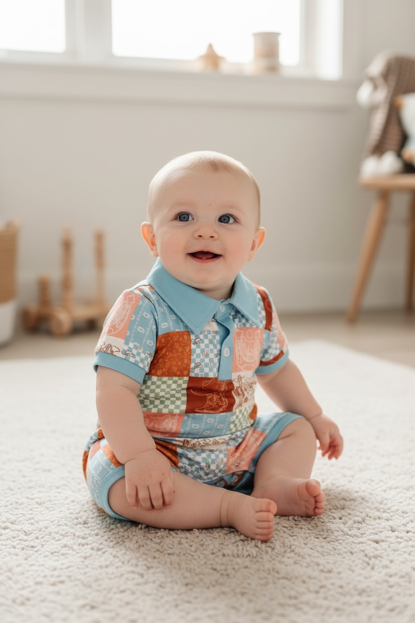 Lt. Blue western romper.