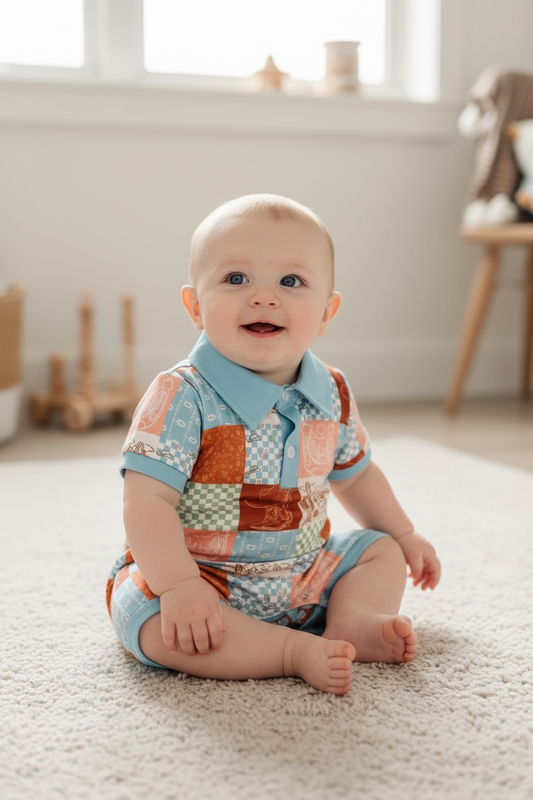 Lt. Blue western romper.