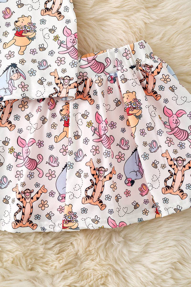 Character printed top & skort
