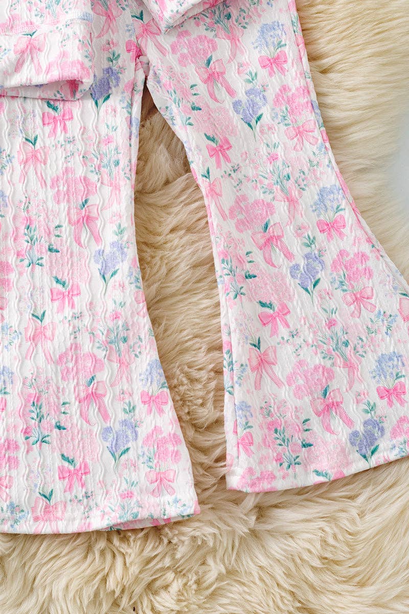 Pink coquette bow 2 piece set.