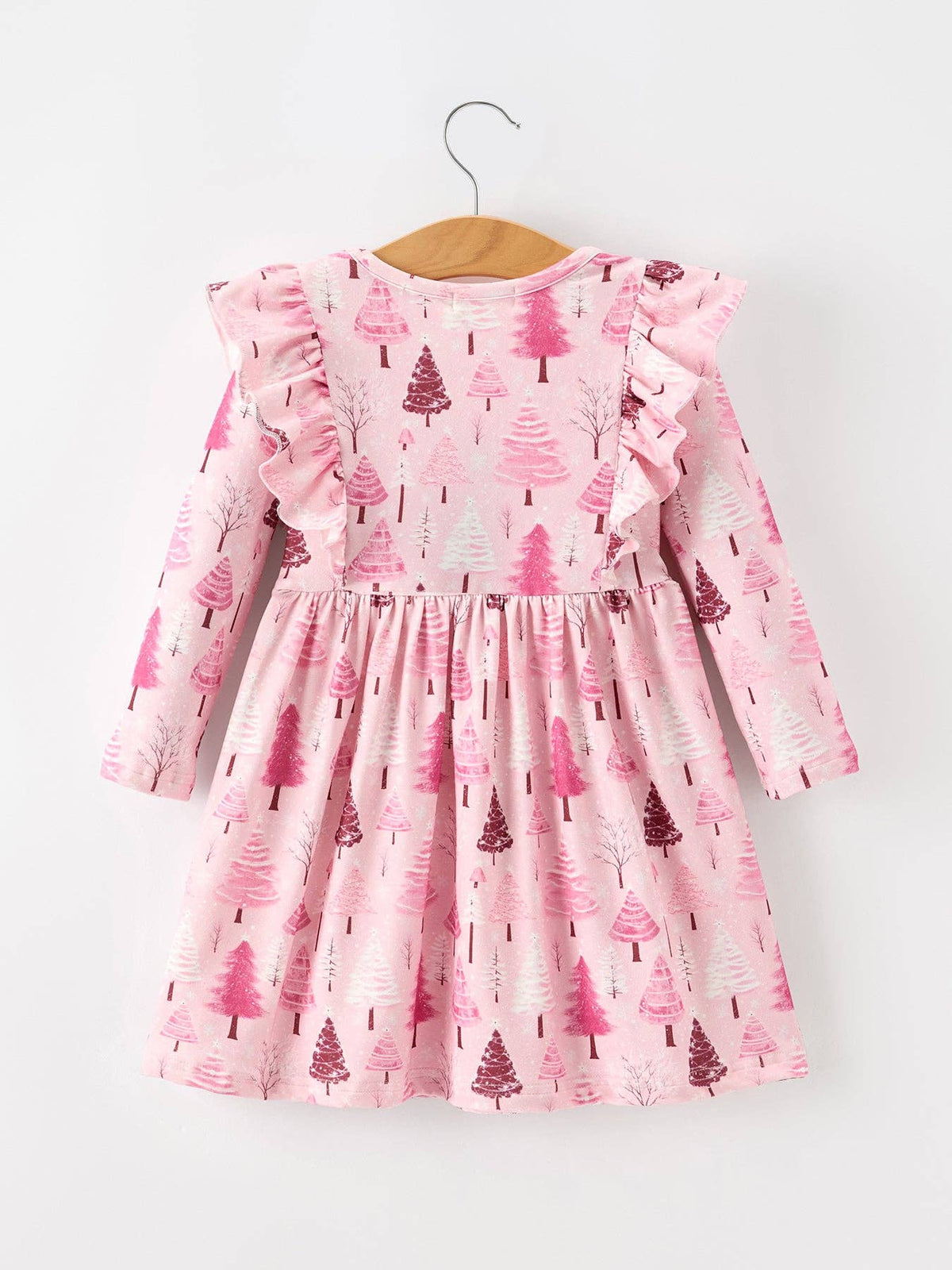 Christmas Tree Pink Long Sleeve Dress