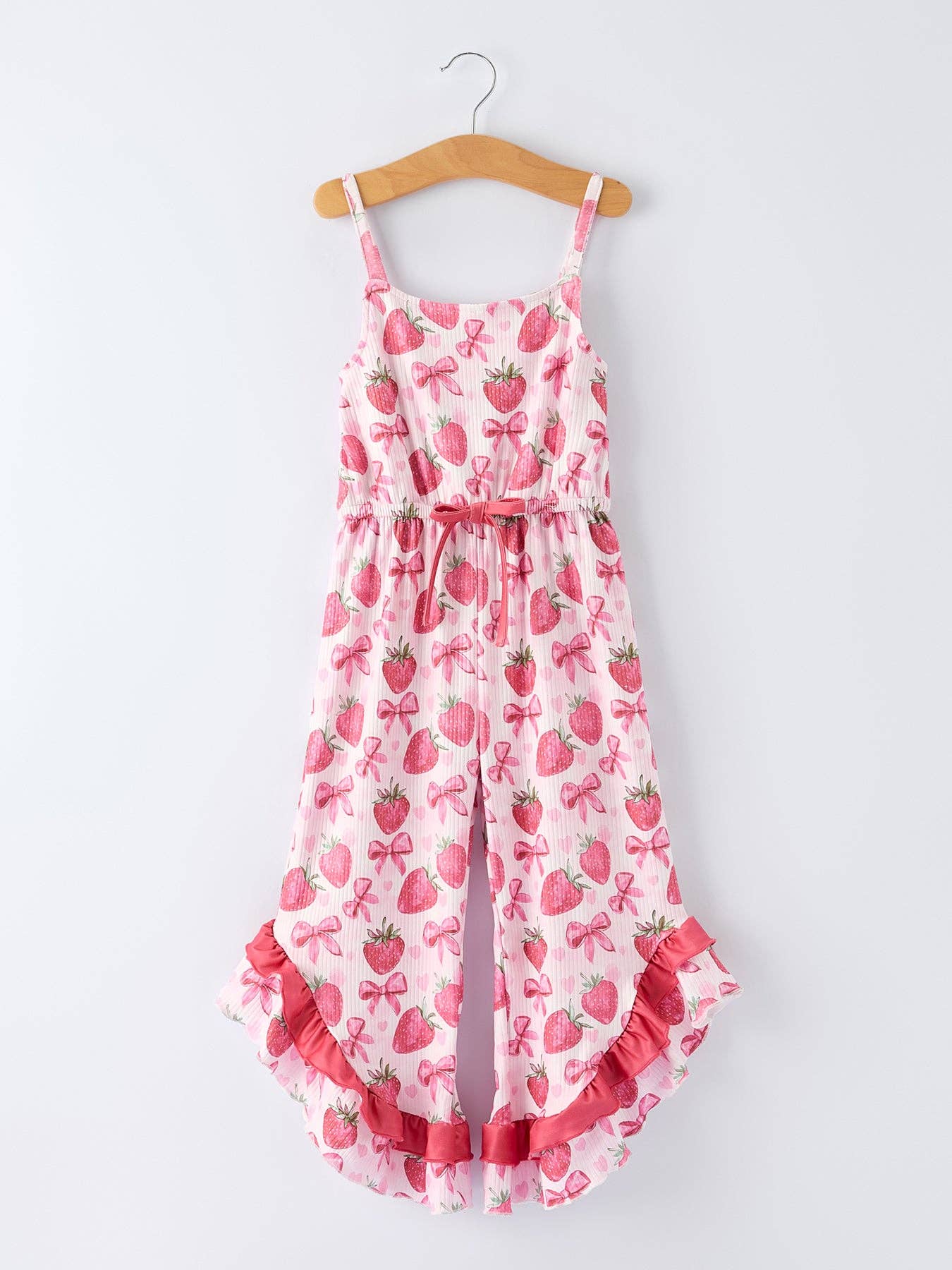 Summer Strawberry Bow Jumpsuit