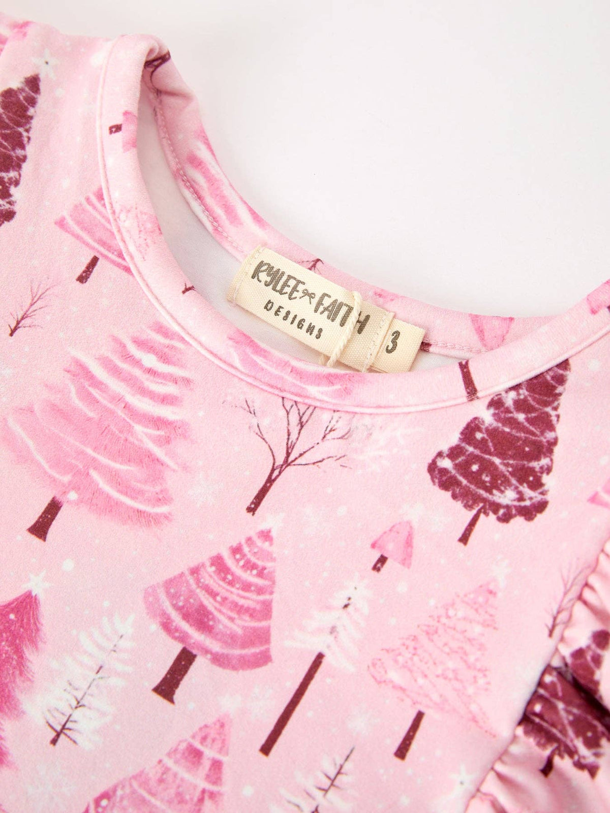 Christmas Tree Pink Long Sleeve Dress
