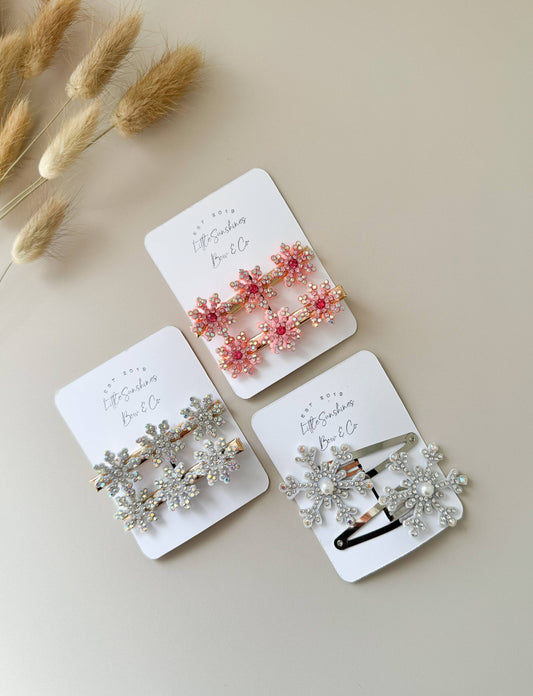 Snowflake Christmas Hair Clips