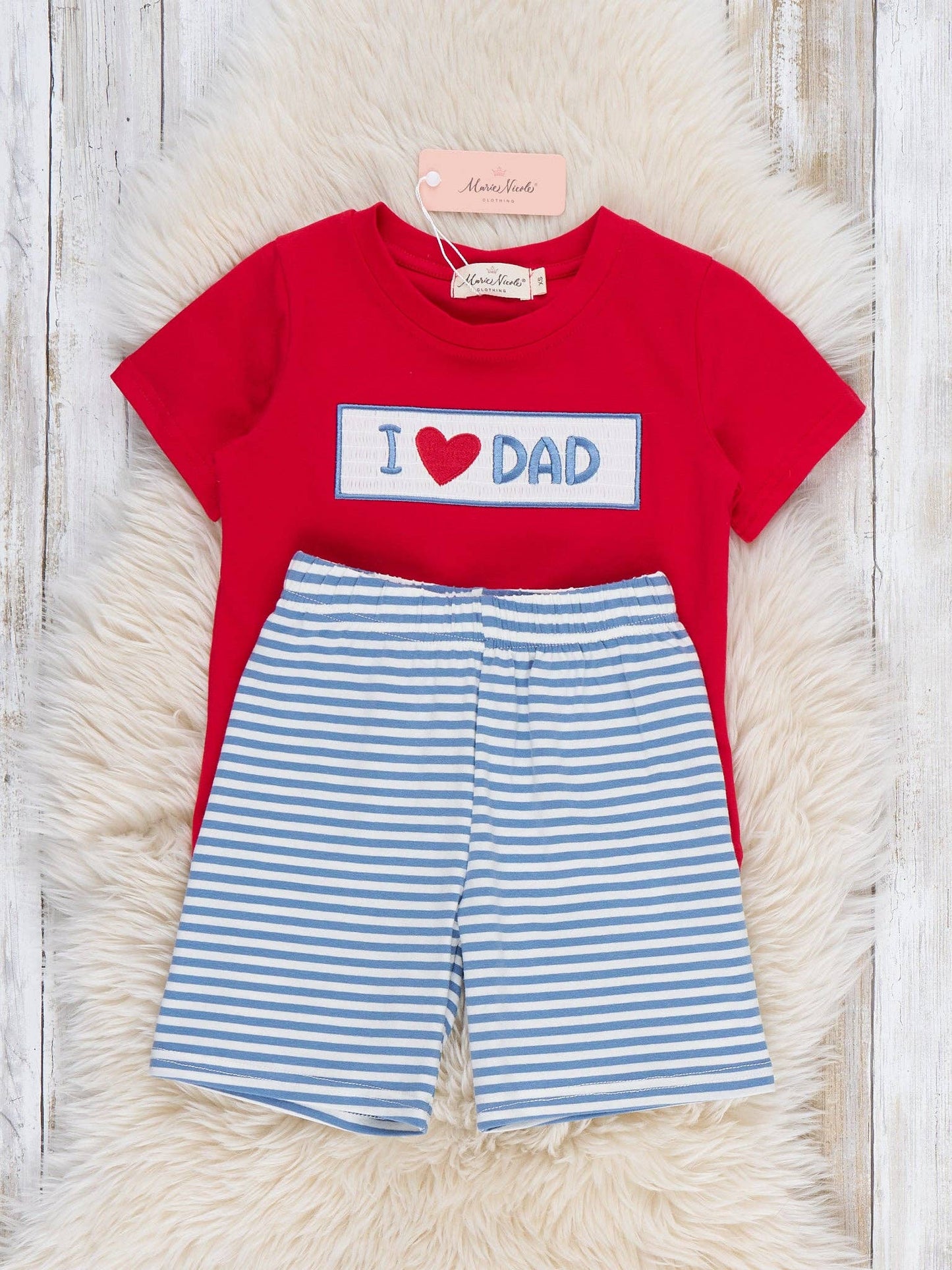 I Love DAD Boys Short Set