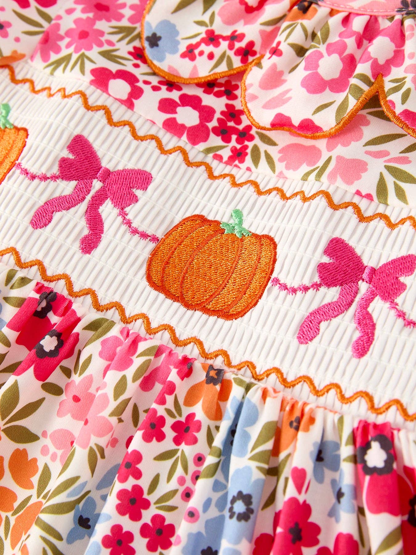 Pumpkin Smock Floral Dress