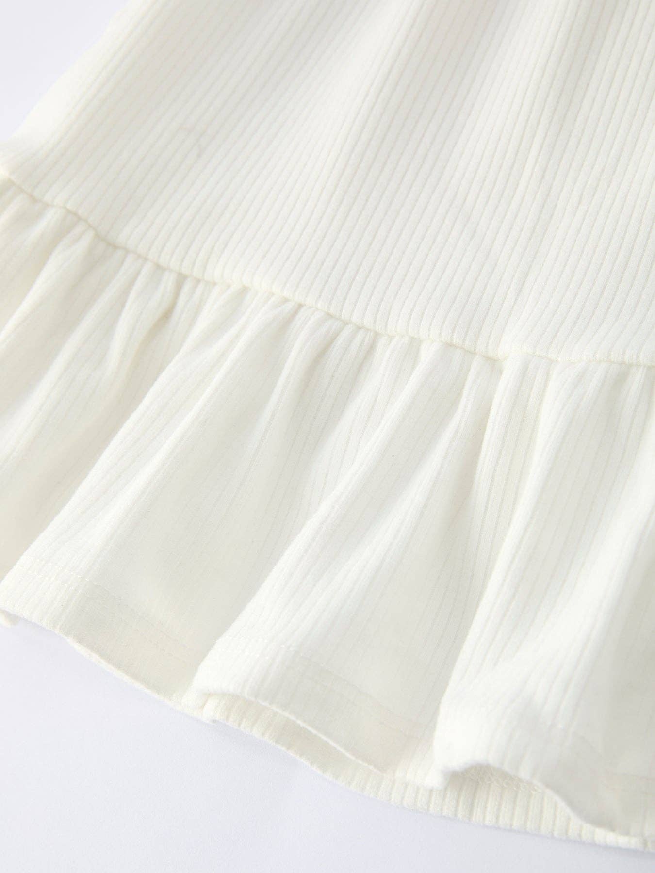 White Top & Daisy-Print Flared Pants