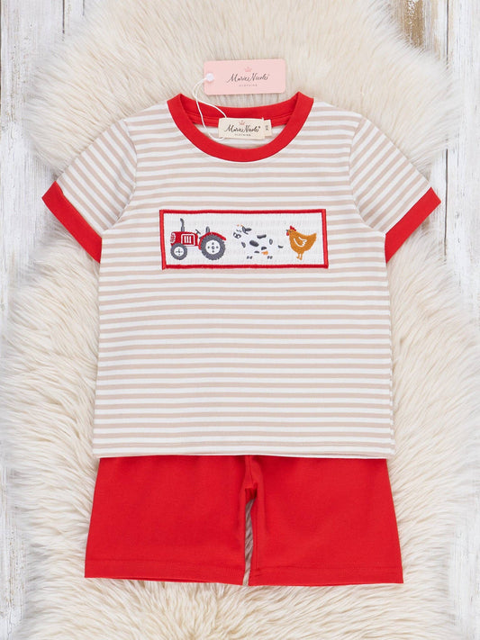 Farm Friends Smocked Short Set